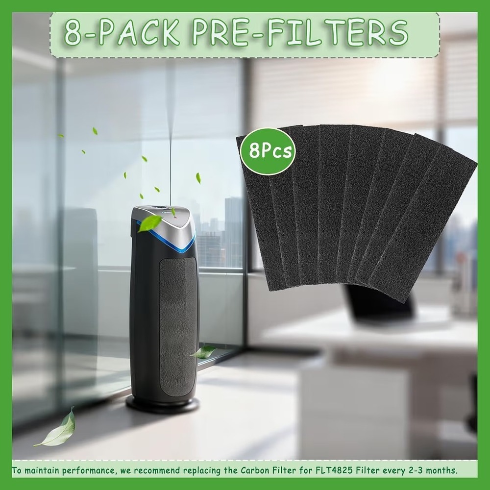 8 Pack FLT4825 HEPA Pre Filter B Replacement Compatible w/ GermGuardian AC4825E - Picture 2 of 3